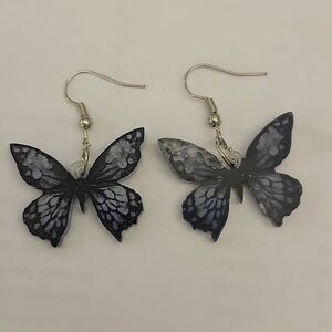 Chic Black Butterfly Drop Earrings